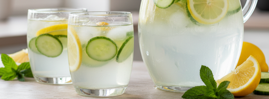 Gurken-Minz-Wasser mit Zitrone
