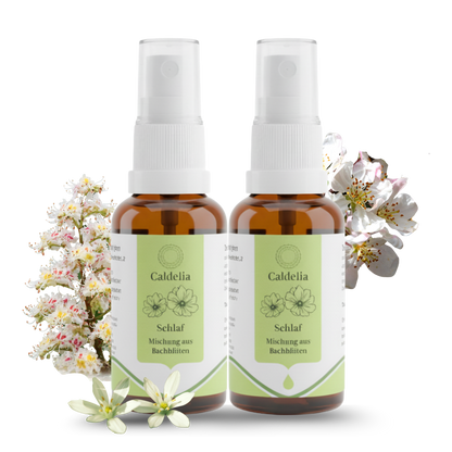 Caldelia Schlaf Mundspray 2er Set Bachblutenmischung Braunglasflasche 30ml gegen Einschlafprobleme
