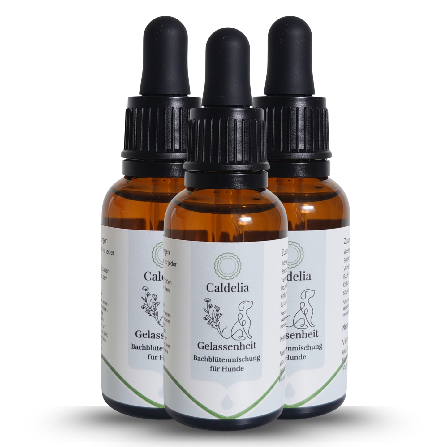 Caldelia Bachbluten Tropfen fur Hunde 3 Flaschen Gelassenheit Mischung pflanzliches Beruhigungsmittel gegen Angst Stress Trennungsangst