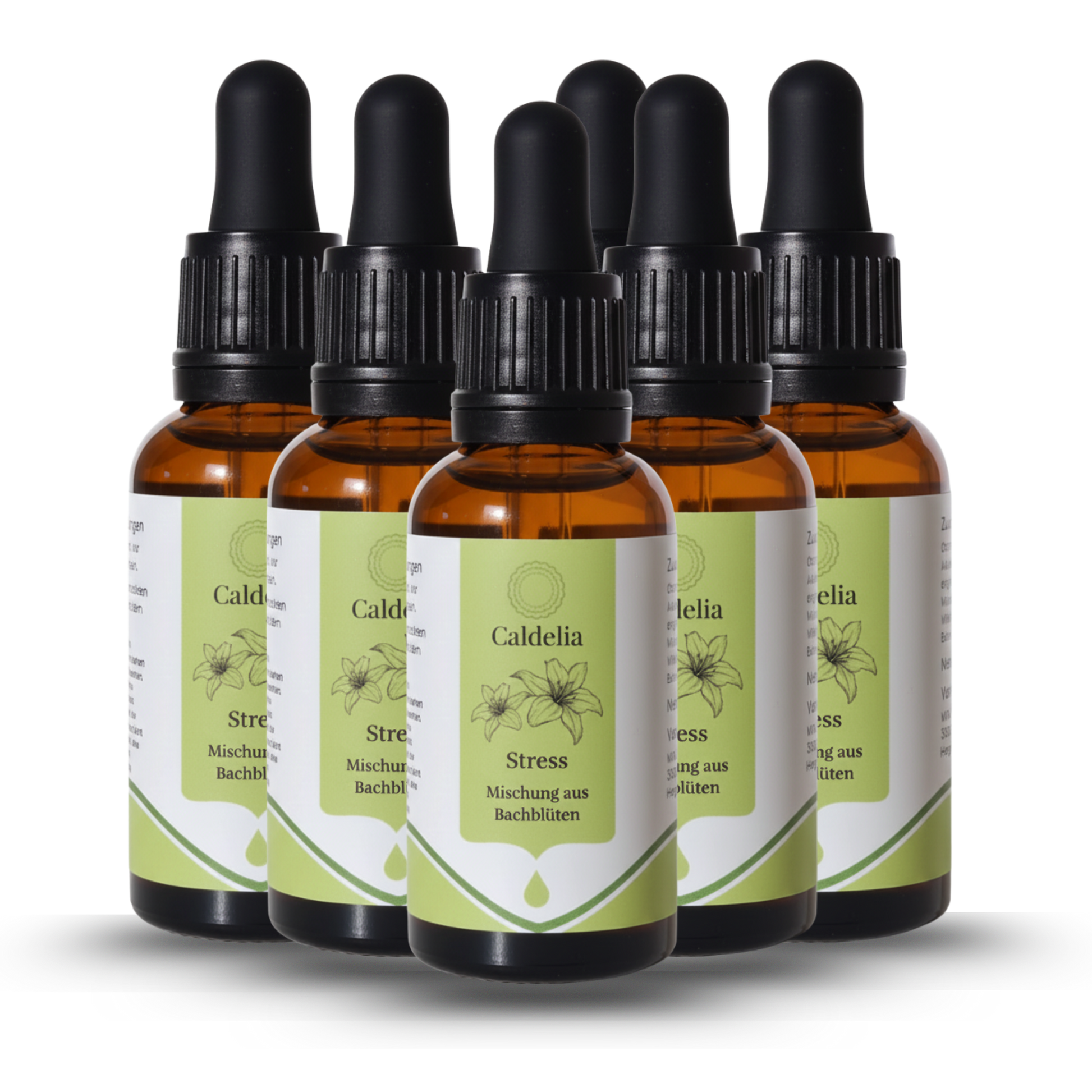 Mehrere Flaschen Caldelia Bachblüten Stress Mischung mit Pipette, natürliche Tropfen zur emotionalen Balance und inneren Ruhe